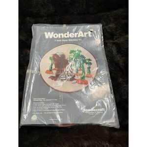 WonderArt Carrot Patch Hoop Stitchery Kit 7" Dia #5903 w/Wool Yarn